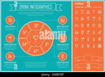 Verre Design Ligne Infographic Template Illustration de Vecteur