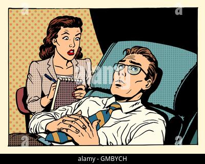 Patiente psychologue sympathie mâle Illustration de Vecteur