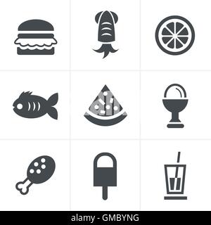 Food Icons Set Vecteur Conception, Illustration de Vecteur