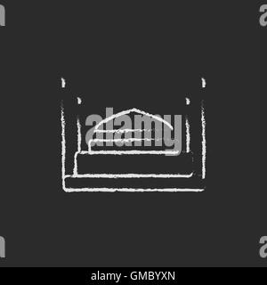 L'icône de Taj Mahal tracé à la craie. Illustration de Vecteur