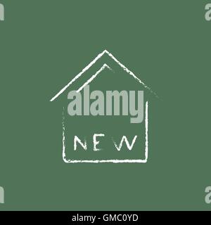 Nouvelle icône maison tracé à la craie. Illustration de Vecteur