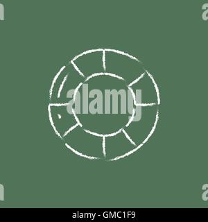 Icône Bouée de tracé à la craie. Illustration de Vecteur