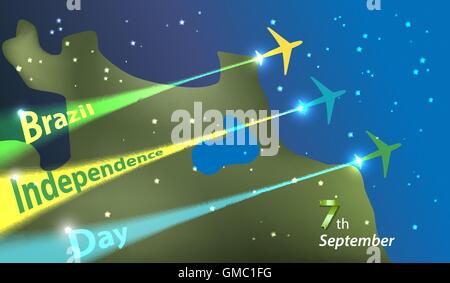 Le jour de l'indépendance du Brésil Illustration de Vecteur