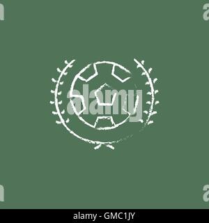 Icône de badge Soccer tracé à la craie. Illustration de Vecteur