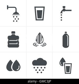 Les icônes de l'eau, jeu de conception de scénario Illustration de Vecteur