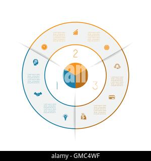 Joint torique de lignes de couleur infographie, peut être utilisé pour la mise en page de workflow, diagramme, la conception web, le nombre de trois options, comme suit Illustration de Vecteur