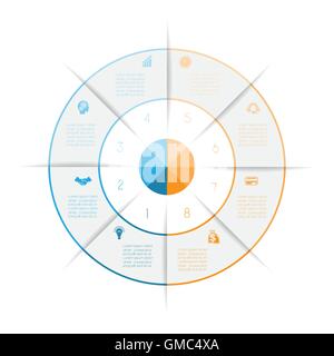 Joint torique de lignes de couleur infographie, peut être utilisé pour la mise en page de workflow, diagramme, la conception web, le nombre de huit étapes, options Illustration de Vecteur