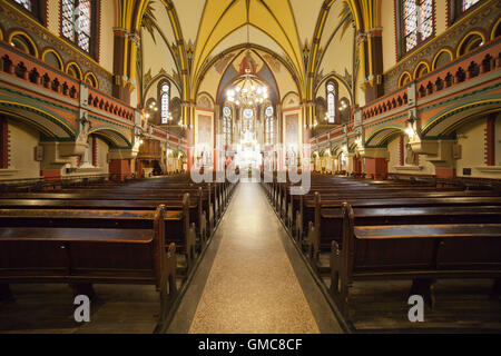 Pologne, Torun, Eglise de Sainte Catherine d'Alexandrie, de l'intérieur de l'architecture néo-gothique Banque D'Images