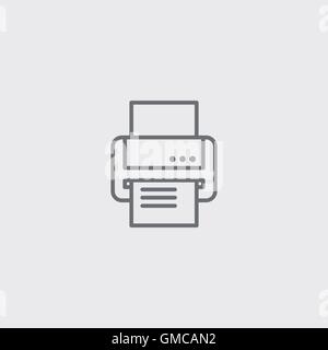 L'icône d'impression et télécopie dans contour gris Illustration de Vecteur