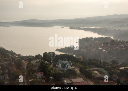 La ville de Bukavu, au Sud-Kivu, République démocratique du Congo. Banque D'Images