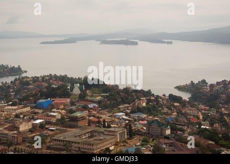 La ville de Bukavu, au Sud-Kivu, République démocratique du Congo. Banque D'Images