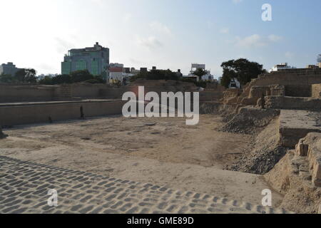 Huaca Pucllana, Lima, Pérou Banque D'Images