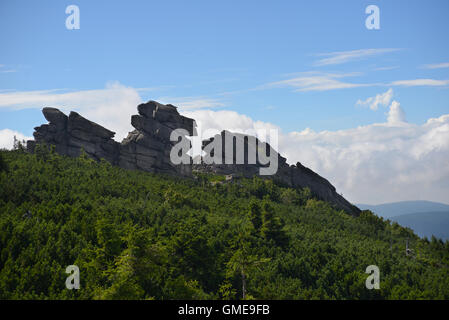 Rocks têtes de cheval en montagne dans le Parc National de Karkonosze Szrenica Banque D'Images