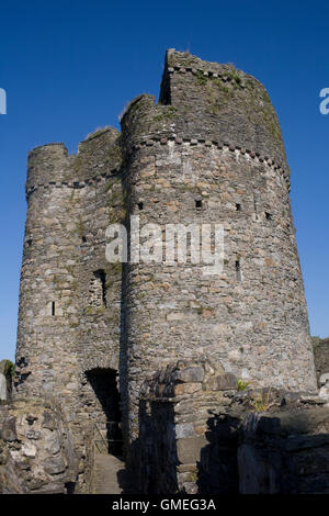 Tour centrale au château de Kidwelly Banque D'Images