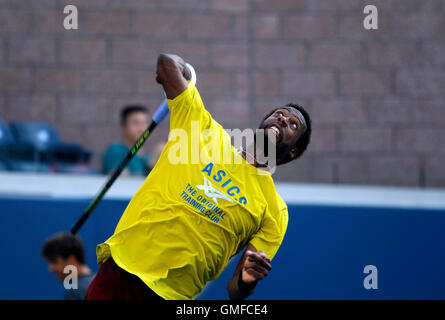 New York, New York, USA. Août 26, 2016. La France Gaël Monfils lors d'une session pratique vendredi 26 août, à l'échelon National Tennis Center de Flushing Meadows, New York. Monfils a été pratique pour l'US Open Tennis Championships qui commence le lundi 29 août. Crédit : Adam Stoltman/Alamy Live News Banque D'Images