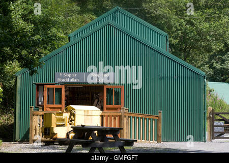 Shop dans Hangar à Dolaucothi Mines d'Or Banque D'Images