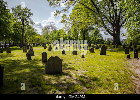 Cimetière historique situé à Boston, Massachusetts, United States. Banque D'Images