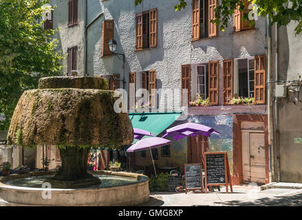 Fontaine champignon, Village Saquare, Barjols, Var, Provence, France Banque D'Images