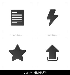 Les médias et la communication papier, star et icône de téléchargement Illustration de Vecteur