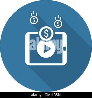 La monétisation du trafic Icône. Concept d'entreprise. Modèle plat. Illustration de Vecteur