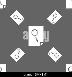 Recherchez dans le fichier icône signe. Trouver cote du document. Motif transparente sur un fond gris. Vector Illustration de Vecteur