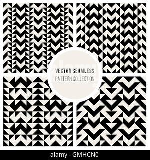 Seamless Vector Triangle noir et blanc motif ethnique Illustration de Vecteur