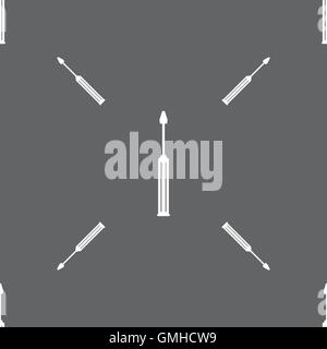 Icône de signe du tournevis. Régler le symbole. Signe de réparation. Motif transparente sur un fond gris. Vector Illustration de Vecteur