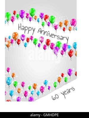 Anniversaire 60 ans, de l'affiche Illustration de Vecteur