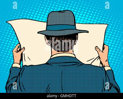 Businessman reading a newspaper Illustration de Vecteur