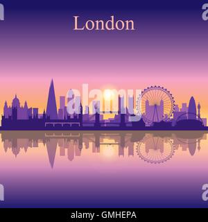 London city skyline silhouette background Illustration de Vecteur