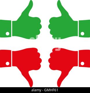 Icônes Thumbs up et down, vector illustration Illustration de Vecteur