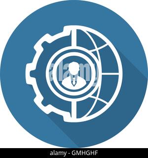 L'icône de l'intégration mondiale. Modèle plat. Illustration de Vecteur