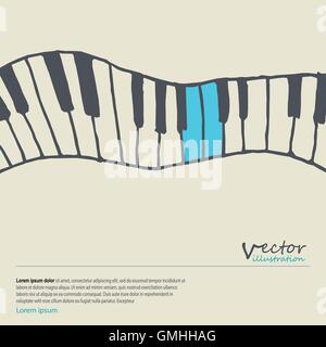 Touches Piano croquis. Illustration de Vecteur