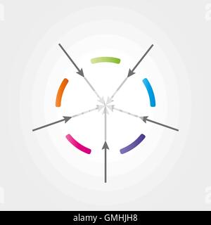 Cercle de couleurs abstraites avec des flèches Illustration de Vecteur