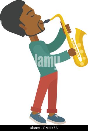 Saxophoniste. Illustration de Vecteur