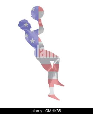 Lancer du ballon de basketball Illustration de Vecteur