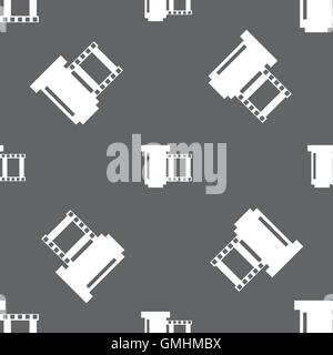 Symbole icône films négatifs. Motif transparente sur un fond gris. Vector Illustration de Vecteur