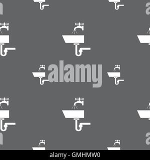 Icône lavabo signe. Motif transparente sur un fond gris. Vector Illustration de Vecteur