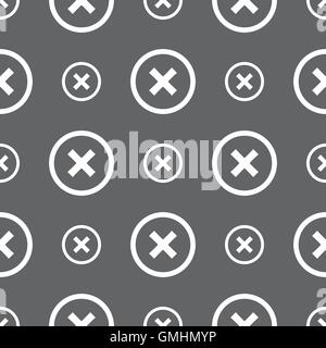 Icône annuler. Aucun signe. Motif transparente sur un fond gris. Vector Illustration de Vecteur