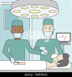 Deux chirurgiens travaillant Illustration de Vecteur