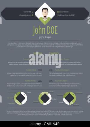 Endroit sombre modèle de cv cv moderne Illustration de Vecteur