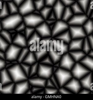 Noir et Blanc vecteur Bruit Fractal de Voronoi Seamless Texture Illustration de Vecteur