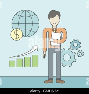 Commis de bureau. Illustration de Vecteur