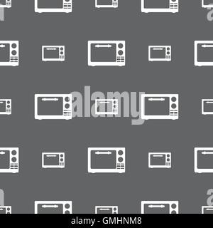 Four à micro-ondes. icône de signe Cuisine cuisinière électrique symbole. Motif transparente sur un fond gris. Vector Illustration de Vecteur