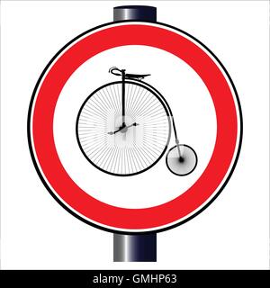 Penny Farthing Traffic Sign Illustration de Vecteur