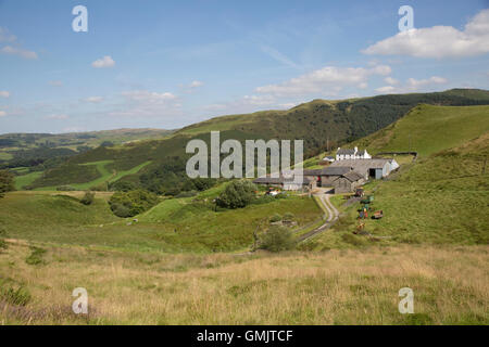 Gallois à distance ferme à Cambrian Mountains près de Pont du Diable Ceredigion Pays de Galles Banque D'Images