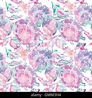 Paradise raccordable Texture avec motif floral Illustration de Vecteur