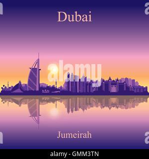 Dubai Jumeirah skyline silhouette background Illustration de Vecteur