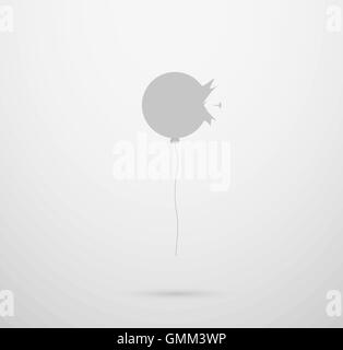 Silhouette ballon fissuré Illustration de Vecteur