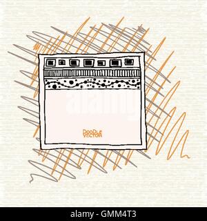 Hand Drawn Doodle Border Frame. Illustration de Vecteur
